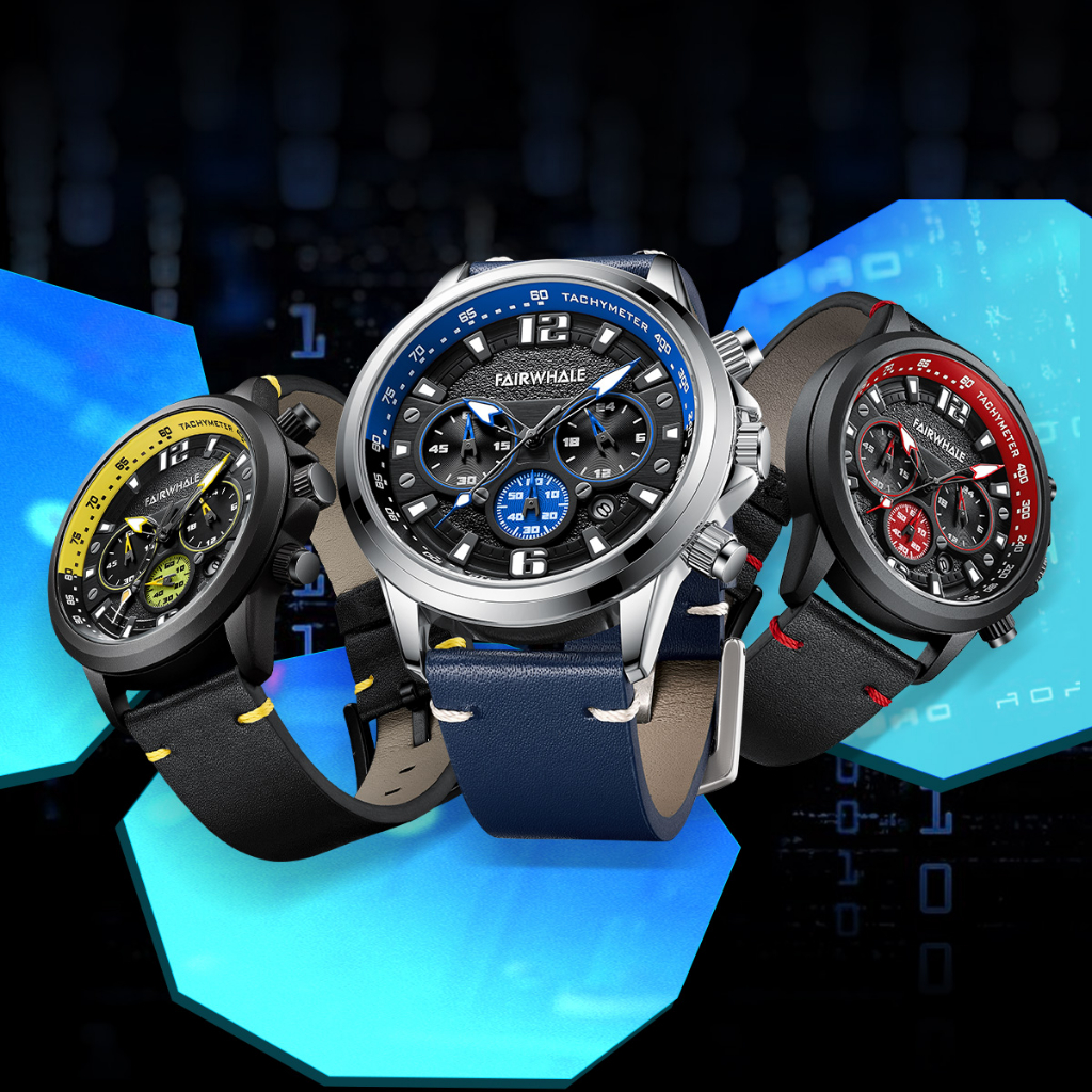 Đồng Hồ Nam Chính Hãng Mark Fairwhale FW006 Mặt Tròn Size 42mm Dây Da Thật Chống Nước 30M Phong Cách Trẻ Trung Tinh Tế