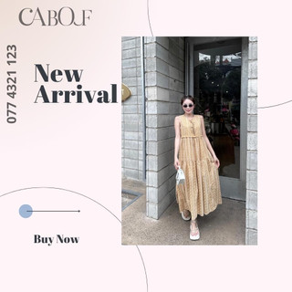 Váy Suông Maxi Thiết Kế Dáng Suông Rộng Phom Dài Chất Liệu Ren Thương Hiệu CABOUF