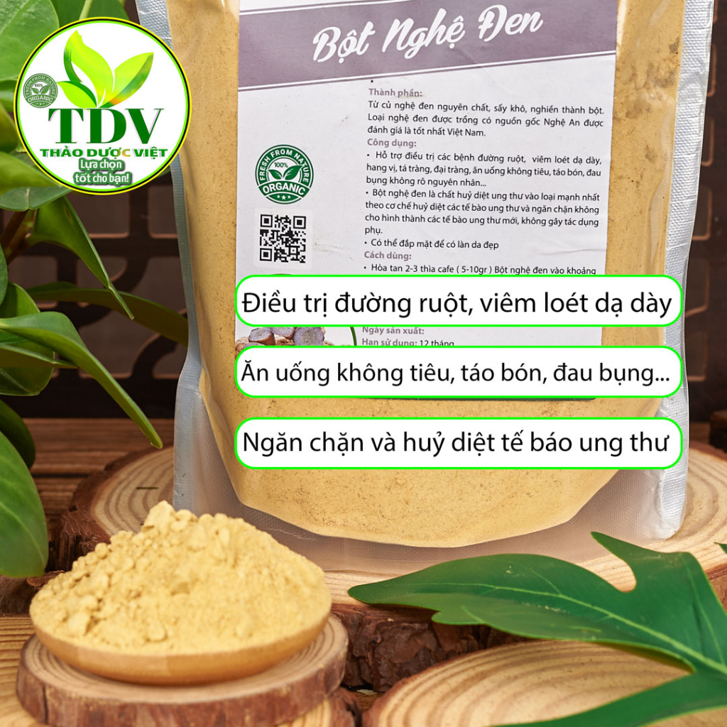 500g Bột nghệ đen Nghệ An nguyên chất 100% tốt cho dạ dày