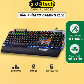 Bàn phím cơ gaming LED RGB SIDOTECH YINDIAO K100 chuyên chơi game 104 phím có LED biến đổi có kê tay chống mỏi cao cấp
