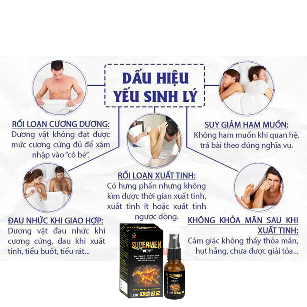 Tăng cường sinh lý Best Life SUPERMEN plus Cải thiện yếu sinh lý xuất tinh sớm rối loạn cương dương chai dạng xịt 15ml