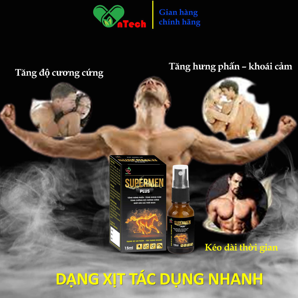 Tăng cường sinh lý Best Life SUPERMEN plus Cải thiện yếu sinh lý xuất tinh sớm rối loạn cương dương chai dạng xịt 15ml