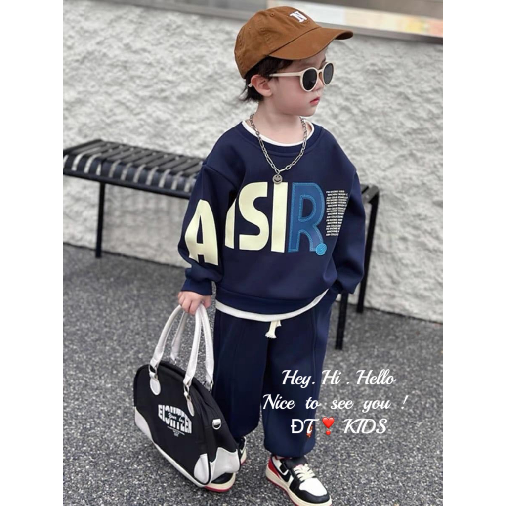 8-28KG BỘ DA CÁ TÀU DÀI TAY  BÉ TRAI CỰC NGẦU