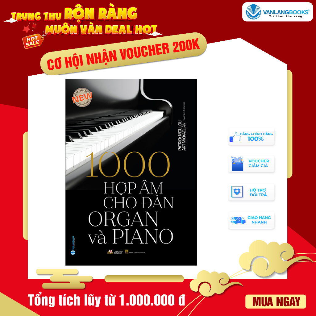 Sách Vanlangbooks - 1000 Hợp Âm Cho Đàn Organ Và Piano