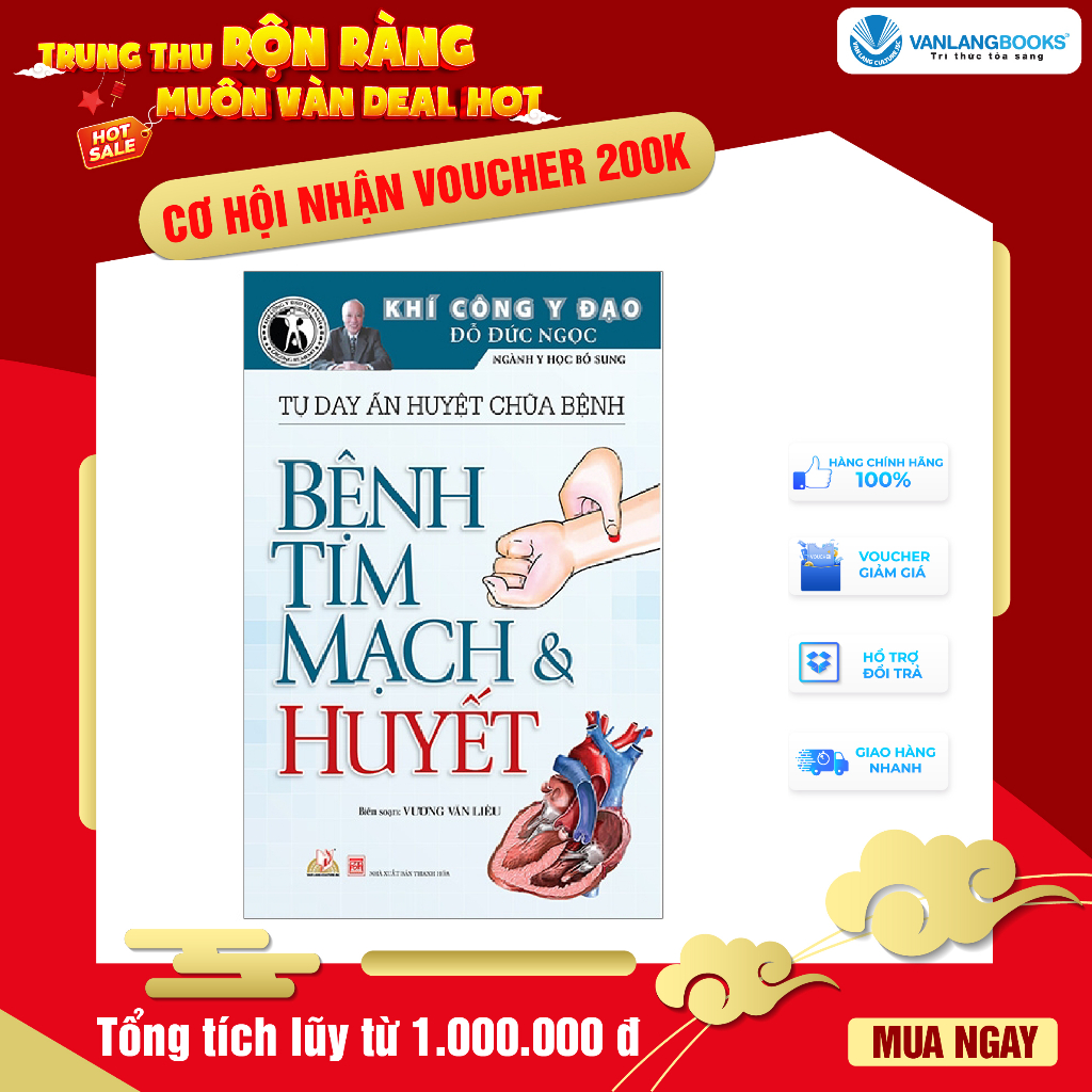Sách Vanlangbooks - Tự Day Ấn Huyệt Chữa Bệnh - Bệnh Tim Mạch & Huyết