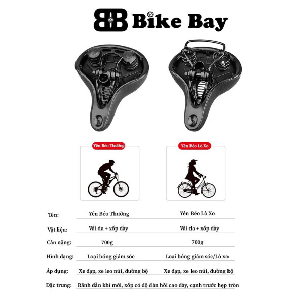 Yên xe đạp , yên xe đạp thể thao lò xo thép BIKEBAY siêu êm YB01