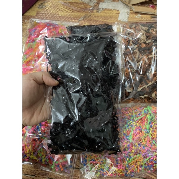 Gói 100g ) Dây chun - dây nịt buộc tóc cho bé. Màu đen và nhiều màu. Sợi to