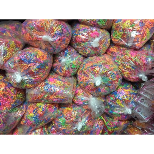 Gói 100g ) Dây chun - dây nịt buộc tóc cho bé. Màu đen và nhiều màu. Sợi to