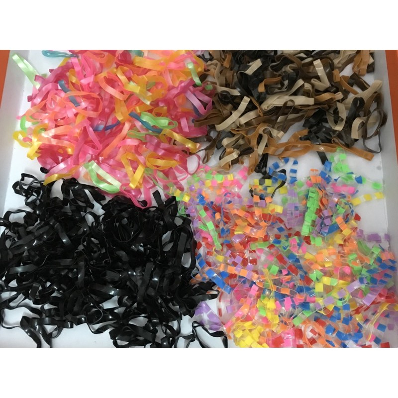 Gói 100g ) Dây chun - dây nịt buộc tóc cho bé. Màu đen và nhiều màu. Sợi to