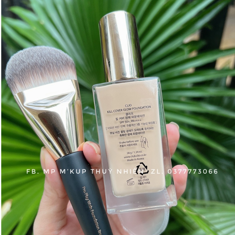 Kem Nền Clio Kill Cover Glow Foundation Tone 3-BY Kèm Cọ