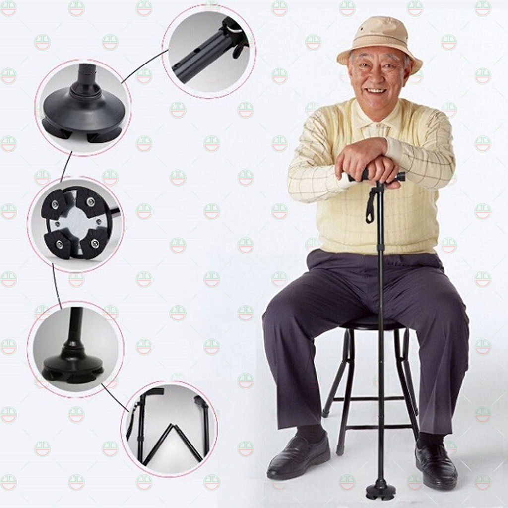 Gậy Chống Trượt Cho Người Già Tích Hợp Đèn Pin Tiện Dụng Cho Người Già Di Chuyển Dễ Dàng, An Toàn