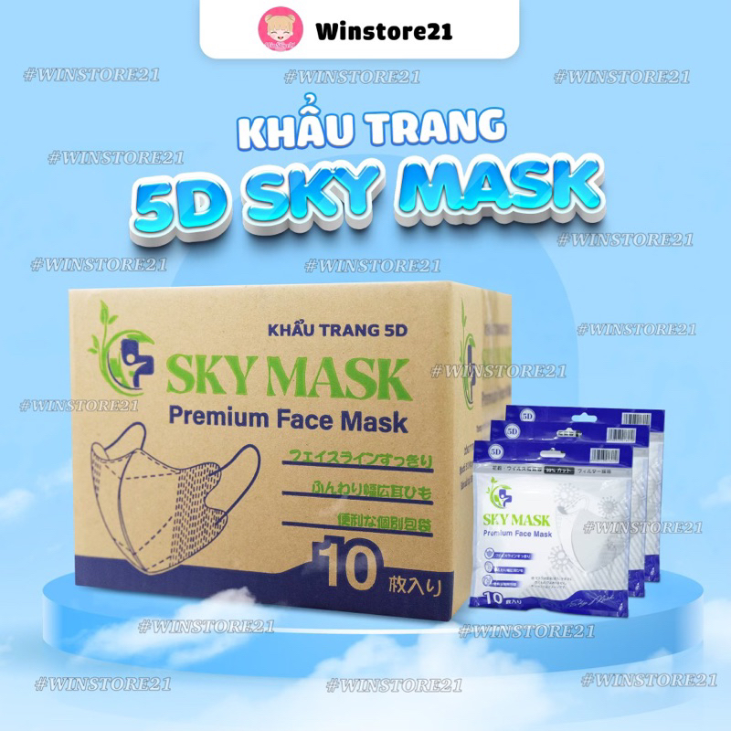 &lt; 5D S K Y &gt; Thùng 100 Khẩu Trang 5D Sky Mask 3 Lớp ..