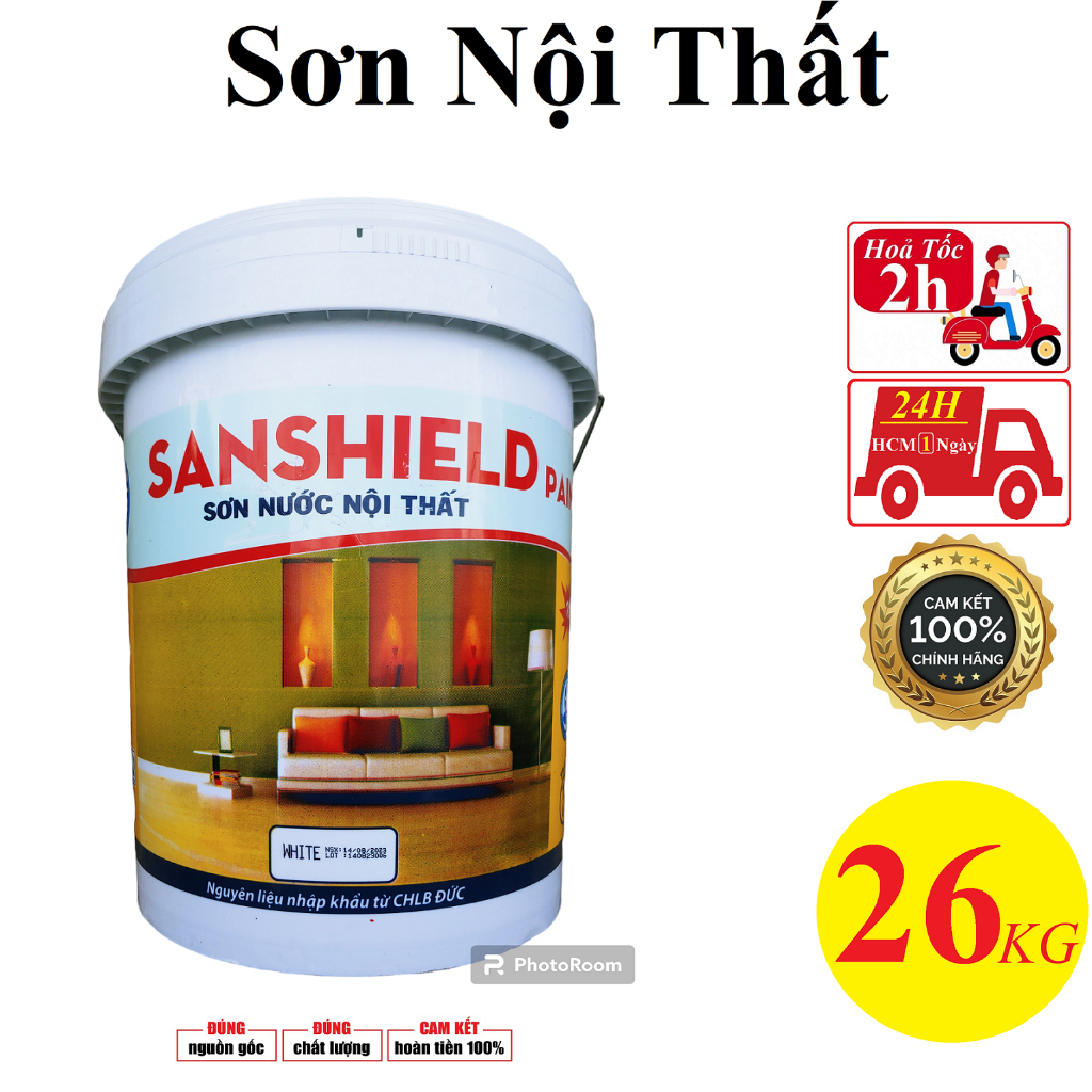 Siêu Rẻ Thùng sơn cao cấp 26kg Sơn nước đủ loại giá rẻ trang trí phòng decor phòng ngủ thay giấy dán tường