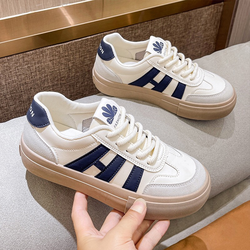 Giày thể thao nữ đế 3 cm vải canvas kiểu dáng gập gót thiết kế dây vặn thừng 3 màu