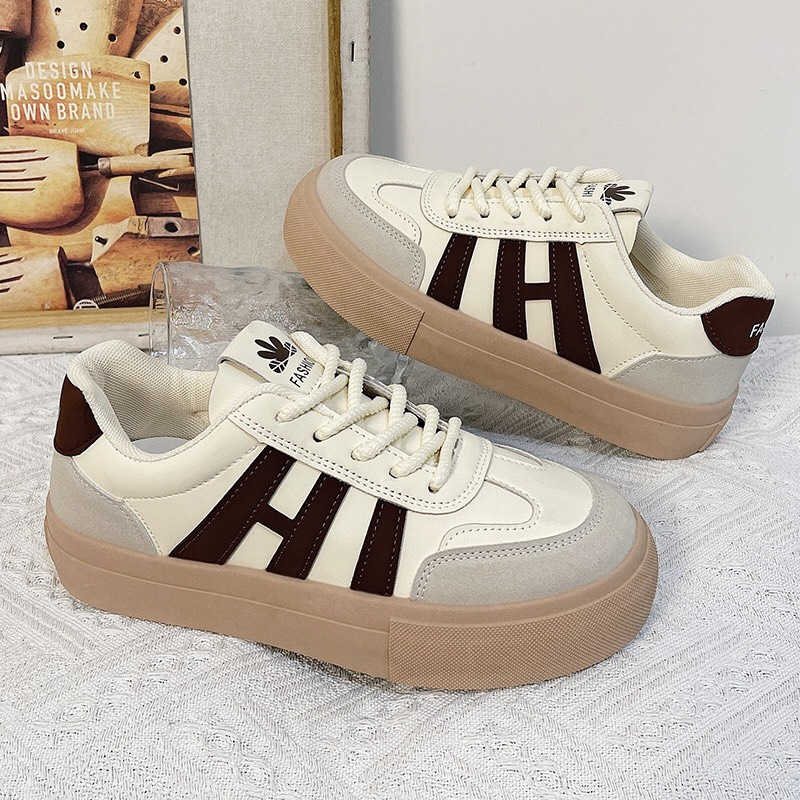 Giày thể thao nữ đế 3 cm vải canvas kiểu dáng gập gót thiết kế dây vặn thừng 3 màu