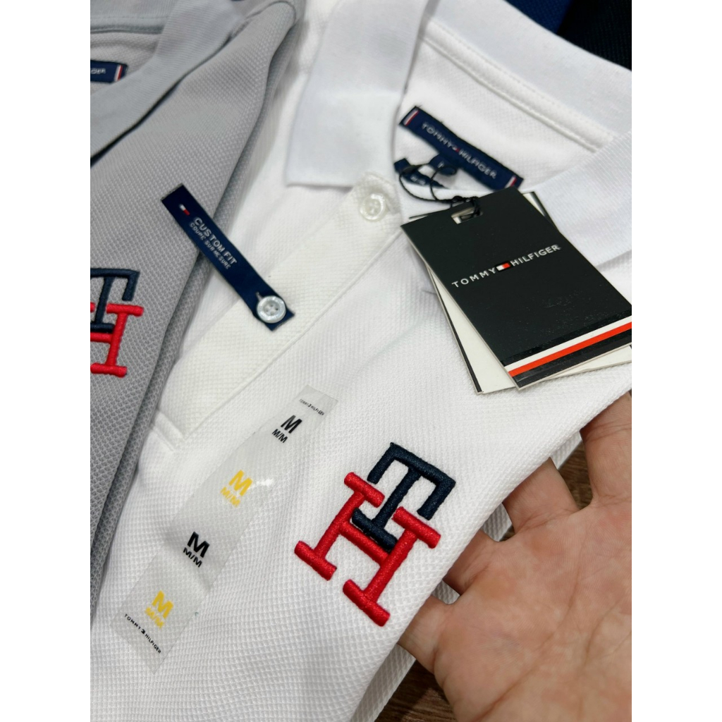 Áo nam bâu polo Tôm Mỳ thêu logo siu đẹp