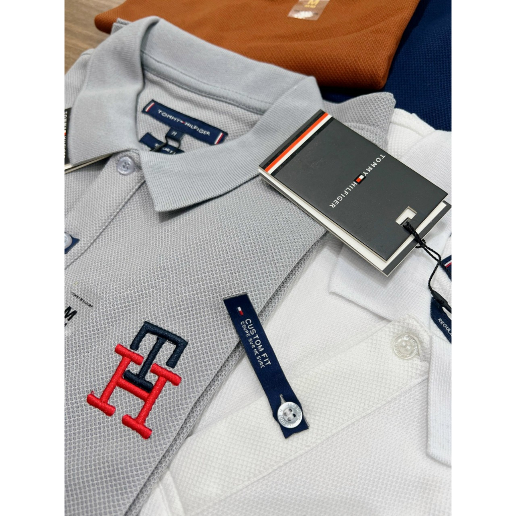 Áo nam bâu polo Tôm Mỳ thêu logo siu đẹp