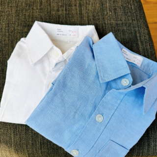 Áo sơ mi ngắn tay bâu đức cho bé