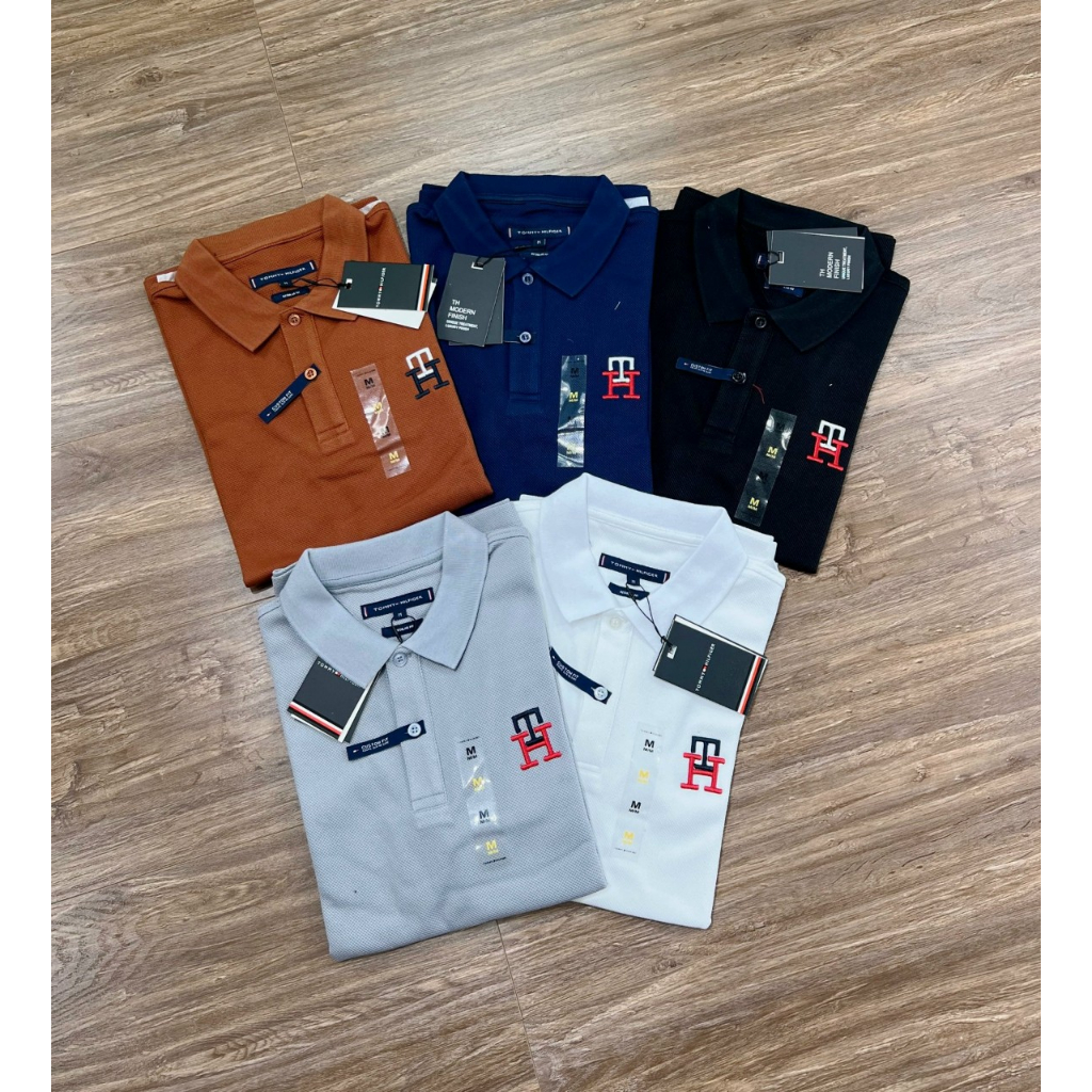 Áo nam bâu polo Tôm Mỳ thêu logo siu đẹp