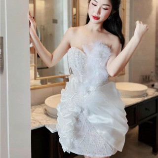 ĐẦM BODY DÚN ĐÍNH LÔNG KẾT RUA ĐÁ
