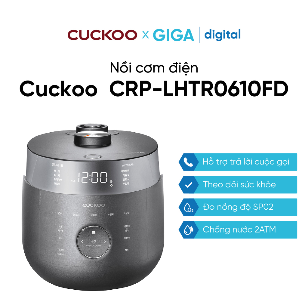 Nồi Cơm Cao Tần Cuckoo CRP-LHTR0610FB 1.08L - Áp suất kép - Tiết kiệm điện năng - Chính Hãng