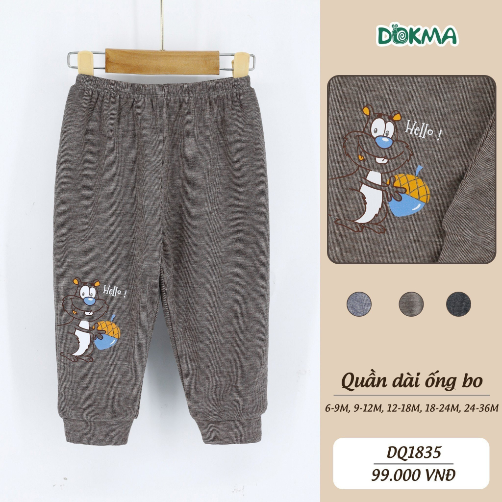 Quần nỉ bông Dokma DQ1835 chất nỉ dày dặn cho bé