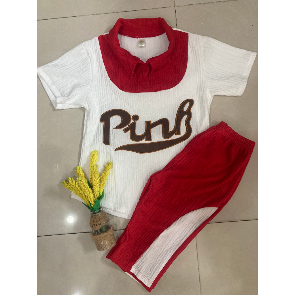 Set áo thêu  + quần lửng vải xốp siêu cute, thoải mái cho bé gái mặc nhà, đi chơi