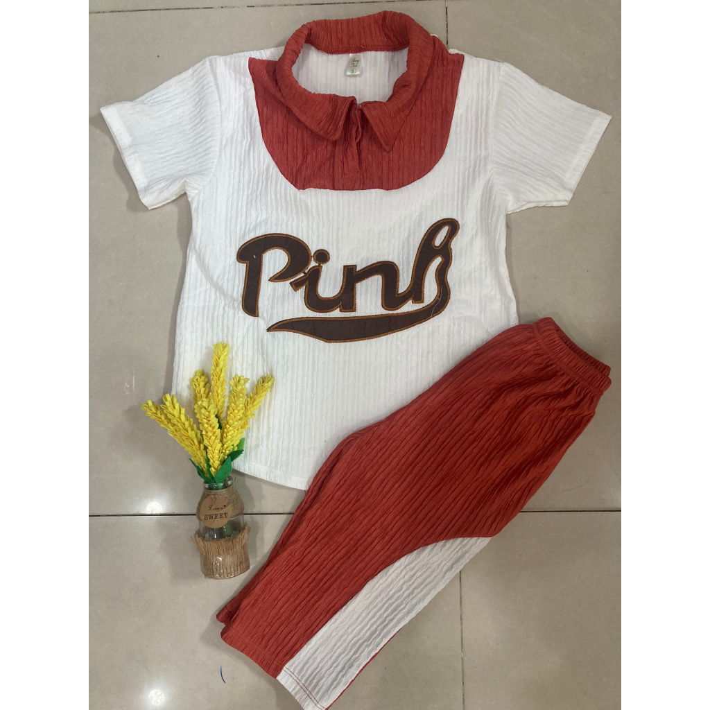 Set áo thêu  + quần lửng vải xốp siêu cute, thoải mái cho bé gái mặc nhà, đi chơi