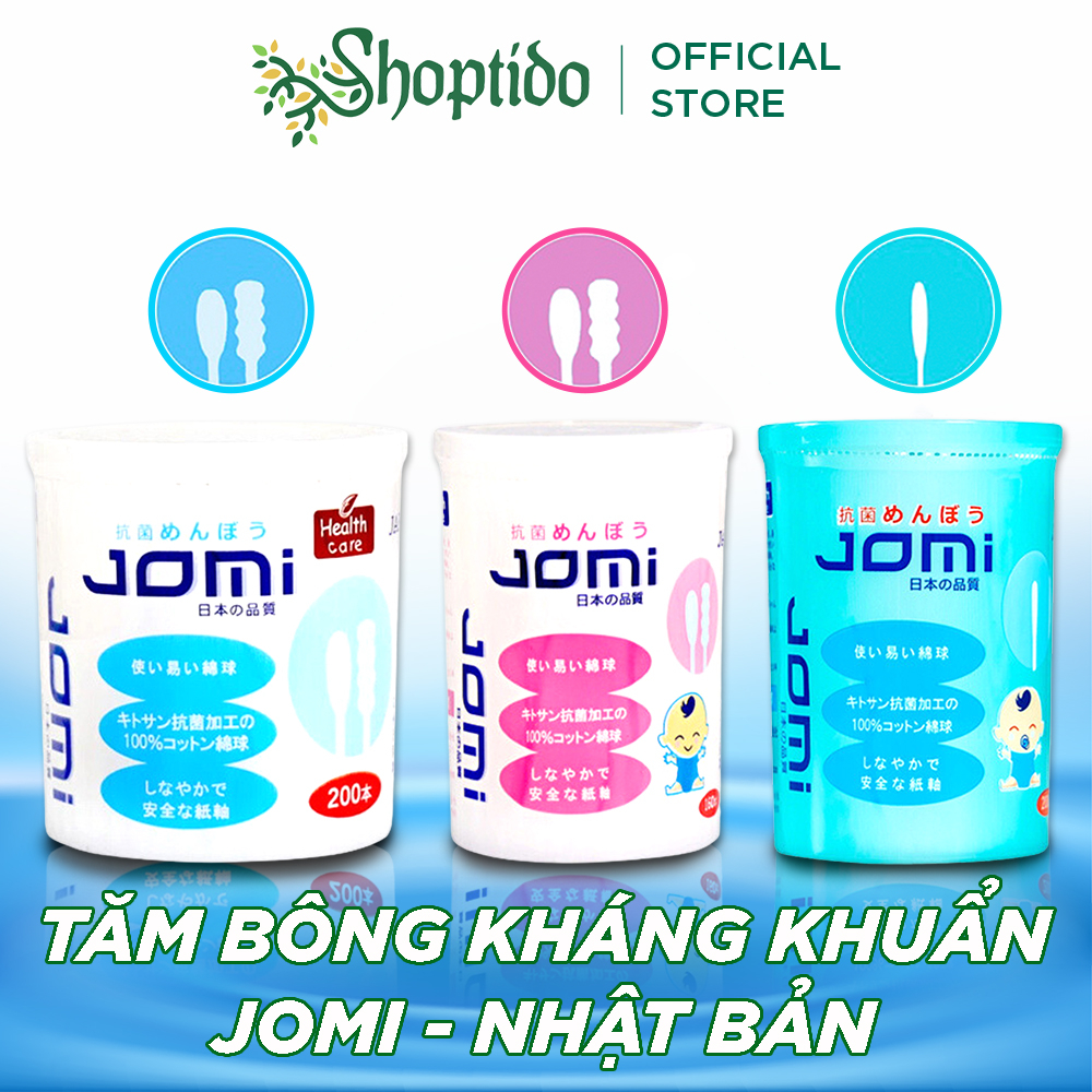 Tăm bông kháng khuẩn Jomi đủ loại, người lớn trẻ em sơ sinh chính hãng Nhật Bản NPP Shoptido