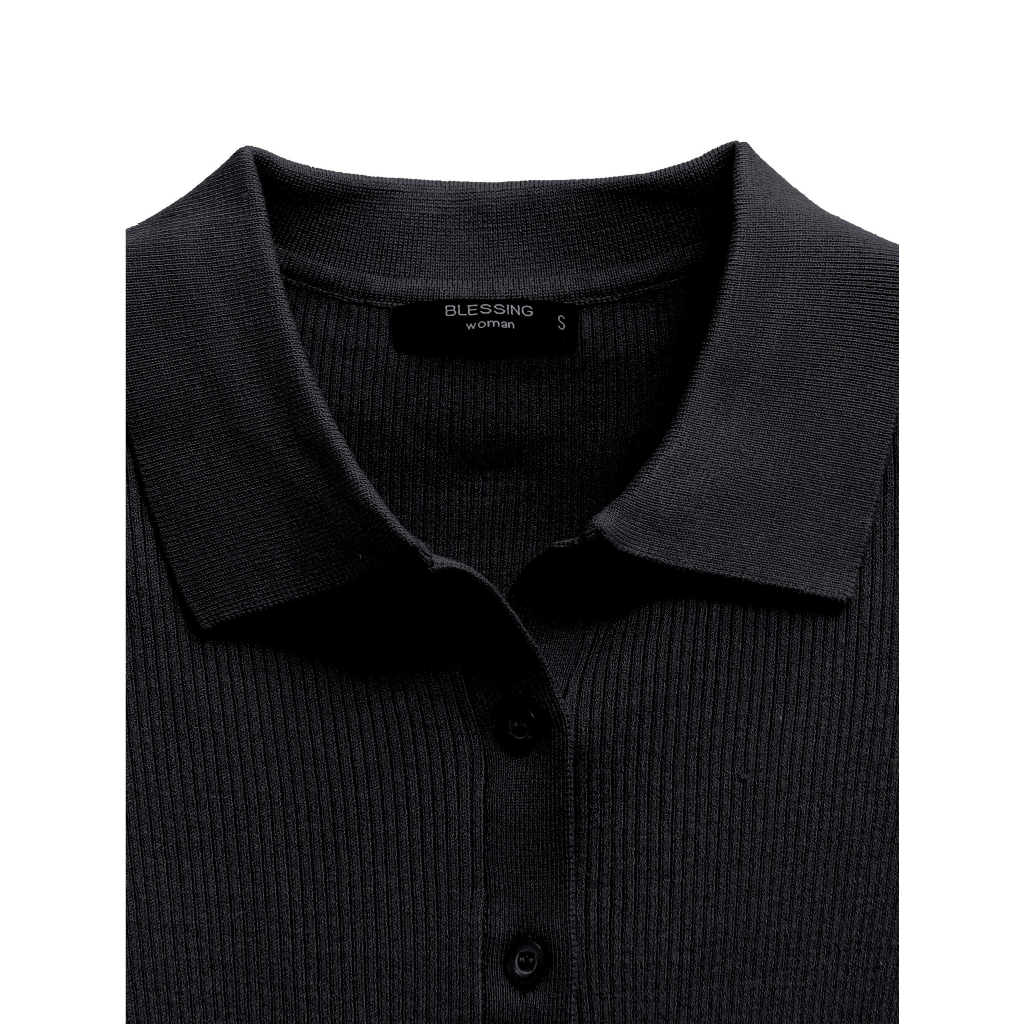 Áo len nữ VIỆTBROTHERS tay ngắn cổ bẻ 231ALU07