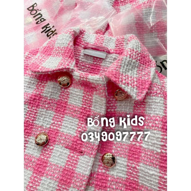 Áo Khoác Dạ Lửng Bé Gái Hồng MTL