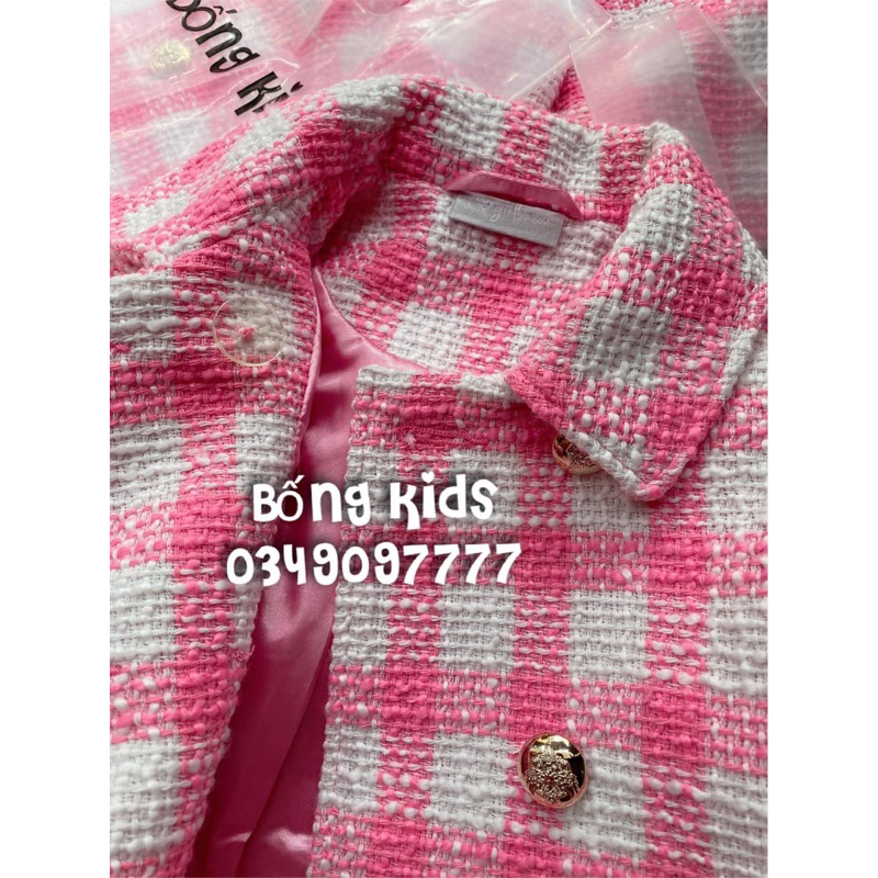 Áo Khoác Dạ Lửng Bé Gái Hồng MTL