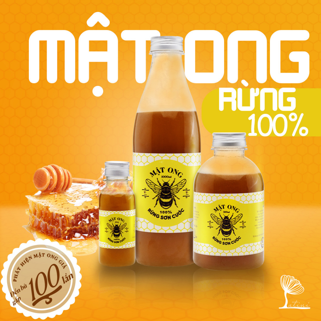 Mật ong rừng chuẩn rừng sơn cước, mật ong kết tinh, mật ong lắng đường, ong khoái, bồi bổ sức khỏe - Latini