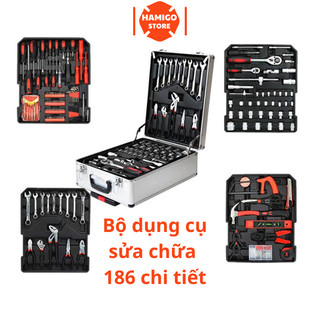 Bộ đồ nghề đa năng hamigo, hộp dụng cụ sửa chữa đa năng 186 chi tiết cao cấp sử dụng nhiều mục đích, an toàn, tiện lợi