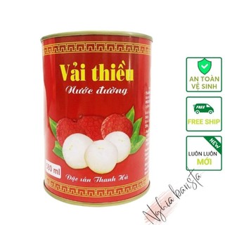 Vải ngâm thanh hà - lon 580gr - date 2026