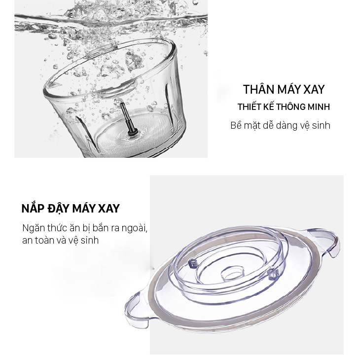 Máy xay thịt Misushita 2.0L - Hàng chính hãng - Máy xay đa năng xay thịt, gia vị, đồ ăn dặm công suất 250W siêu khỏe