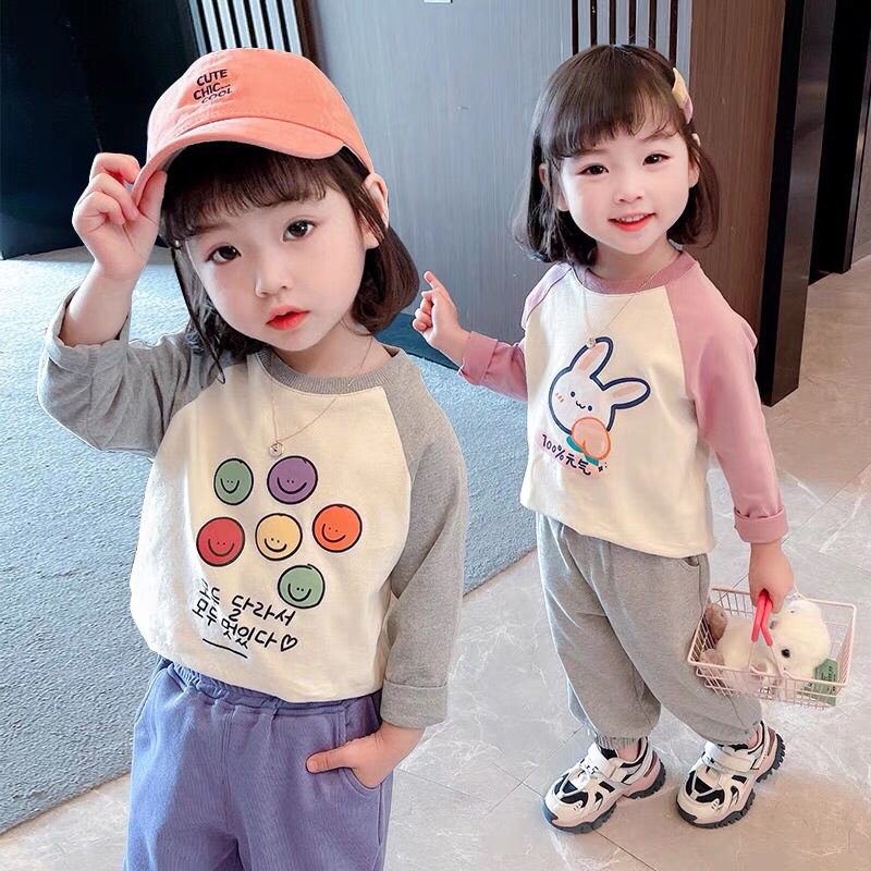 Áo dài tay bé gái, bé trai vải mềm hình xinh cho bé từ 0-5 tuổi