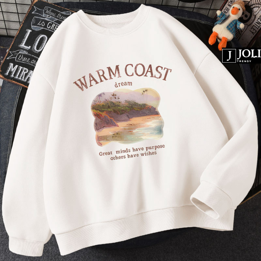 Áo Sweater Warm Coast Nam Nữ By JOLI Unisex Chất Nỉ Lót Bông Form Rộng