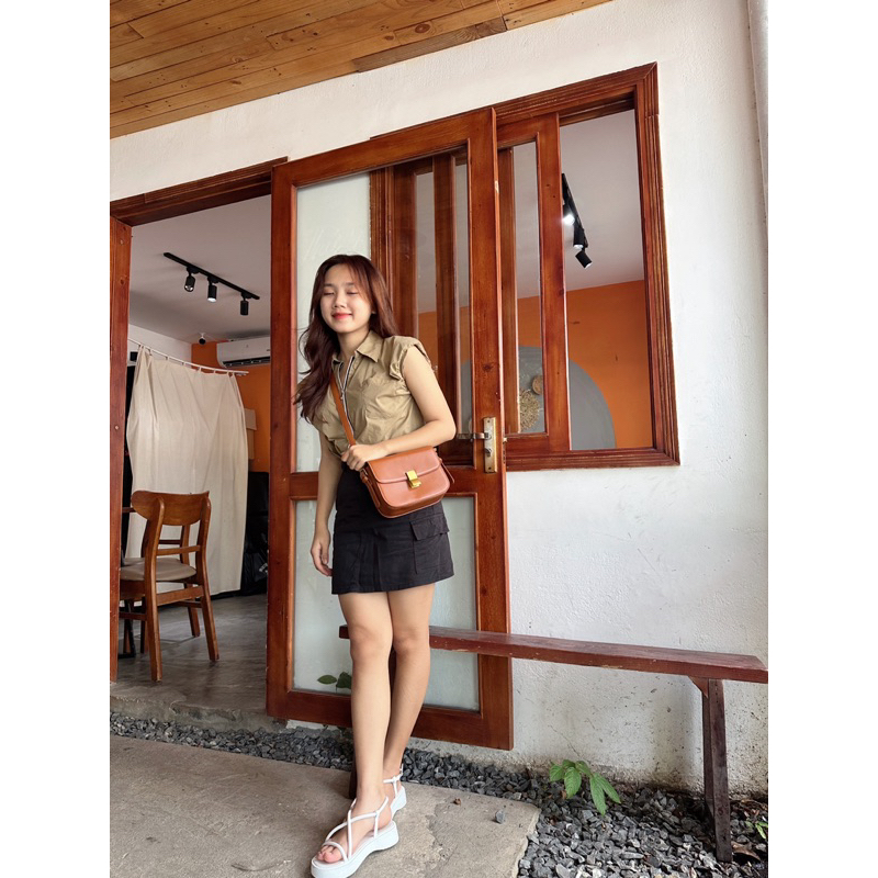 Túi đeo chéo nữ túi xách nữ sang chảnh hộp vuông MM Bags phong cách Hàn