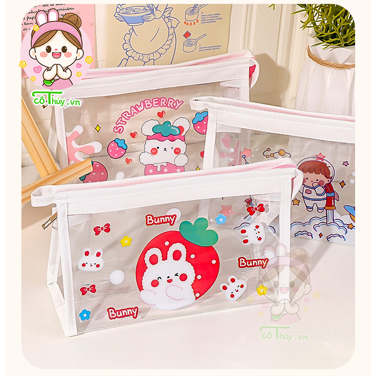 H03 Hộp đựng bút dung lượng lớn, Túi đựng bút, bút chì cho học sinh, Lưu trữ văn phòng phẩm hình gấu và mèo