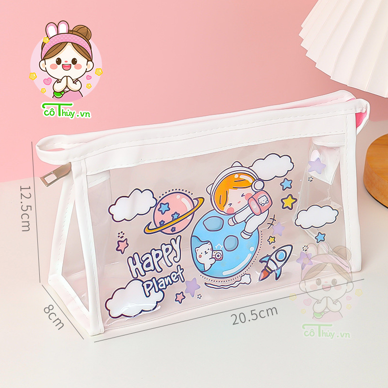 H03 Hộp đựng bút dung lượng lớn, Túi đựng bút, bút chì cho học sinh, Lưu trữ văn phòng phẩm hình gấu và mèo