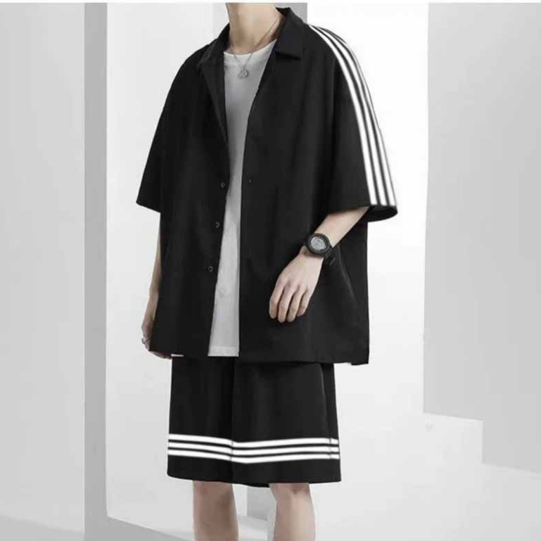 Bộ thể thao nam nữ COMPANY set gồm quần đùi có túi và áo thun cổ tròn ngắn tay kiểu dáng trẻ trung polo - dt_shop