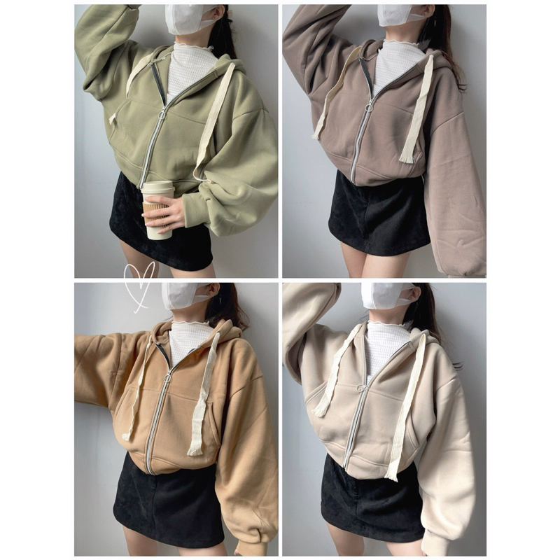 Áo hoodie croptop dáng lửng nỉ ngoại dáng rộng tay bồng siêu hot 2023 | BigBuy360 - bigbuy360.vn