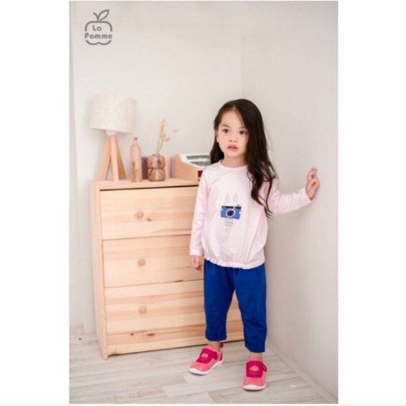 LA POMME Bộ dài tay thỏ con vui vẻ hãng La pomme