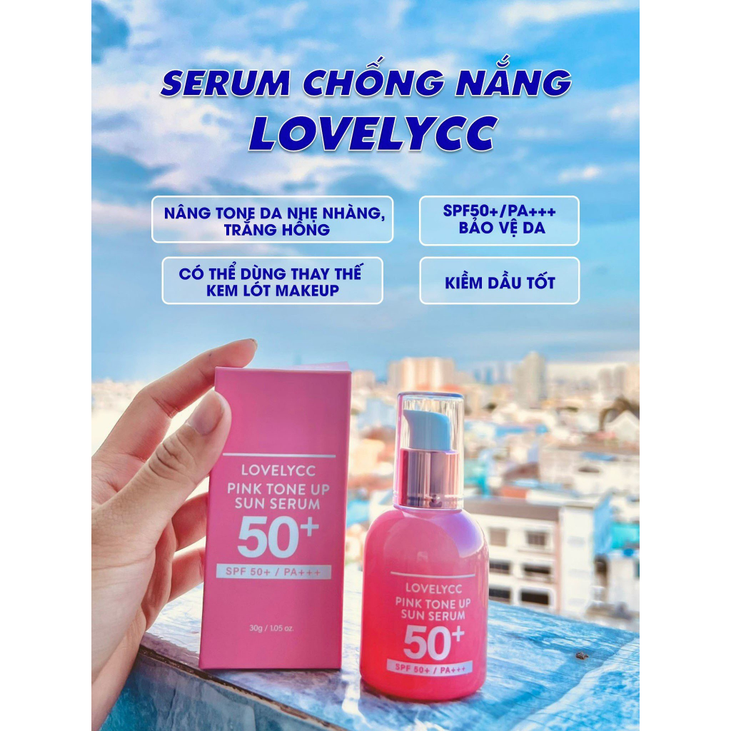 Serum Chống Nắng Nâng Tone LovelyCC Pink Tone Up SPF50+/PA+++