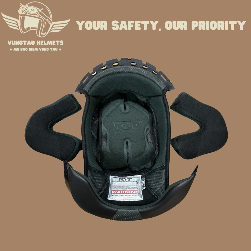 Lót nón bảo hiểm 3/4 2 kính KYT Venom (Không bao gồm nón) - VungTau Helmets - Nón bảo hiểm chính hãng Vũng Tàu