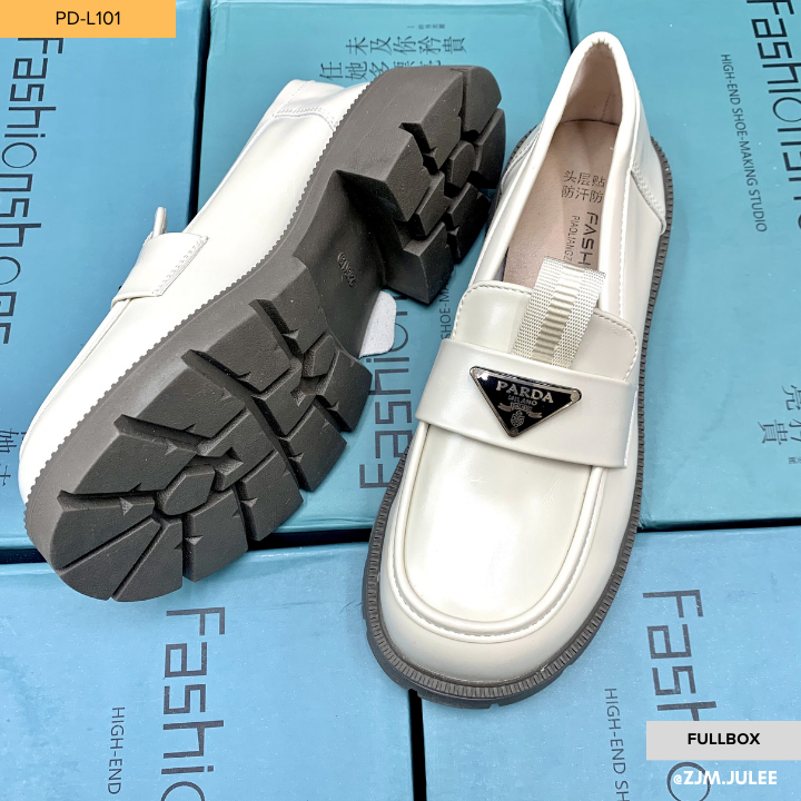 Giày lười nữ đế cao PARDA - Giày da nữ thời trang sang xịn