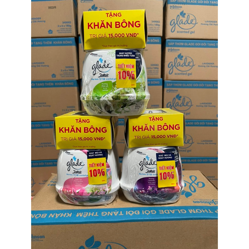Combo 2 cục Sáp Glade tặng khăn bông