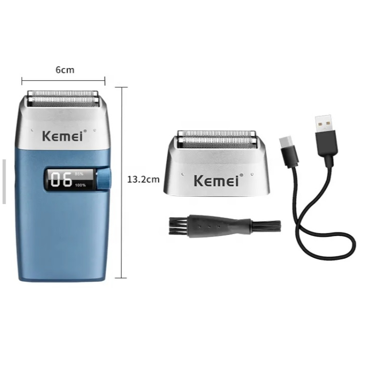 Máy Cạo Râu Khô Kemei KM - 3385 Màn Hình LCD Kèm Đầu Tỉa Phụ, Có Thể Dùng Cạo Đầu Fade Tóc