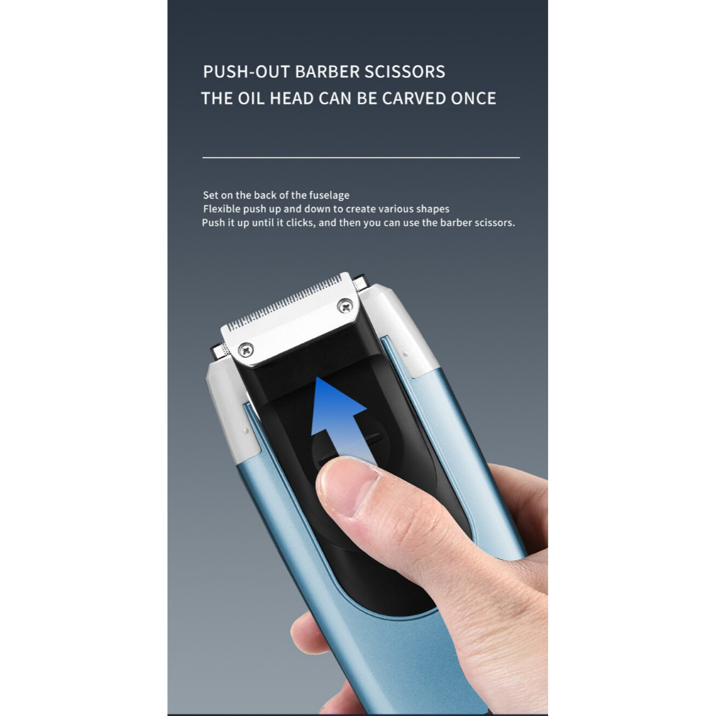 Máy Cạo Râu Khô Kemei KM - 3385 Màn Hình LCD Kèm Đầu Tỉa Phụ, Có Thể Dùng Cạo Đầu Fade Tóc